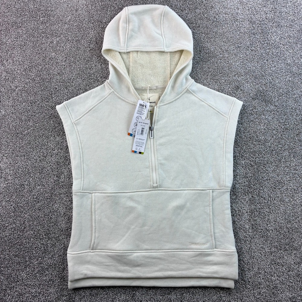 NEW Smartwool Recycled Terry Hoodie Sweatshirt Women's S Almond Zip SW016937